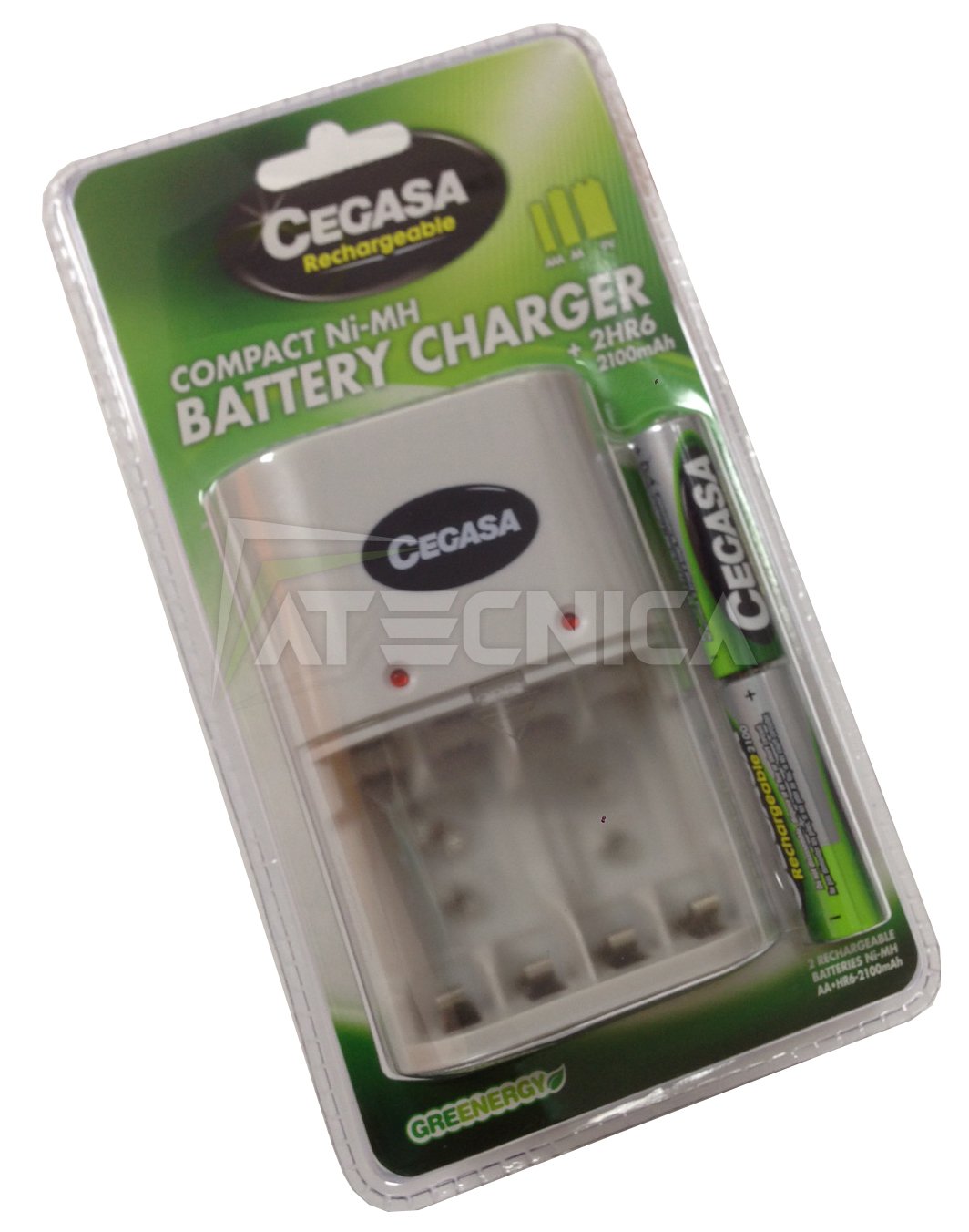 Chargeur pour 4 piles AA AAA 9V avec prise de maison 230V + 2 piles  rechargeables AA