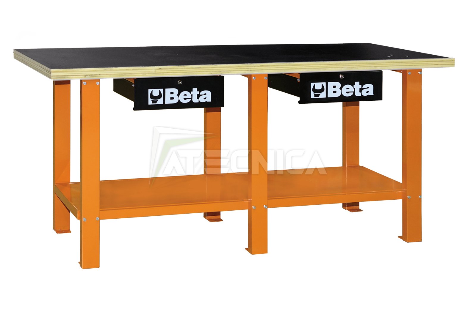 Établi de travail professionnel Beta Tools C56W en acier avec plain en bois  orange 056000251