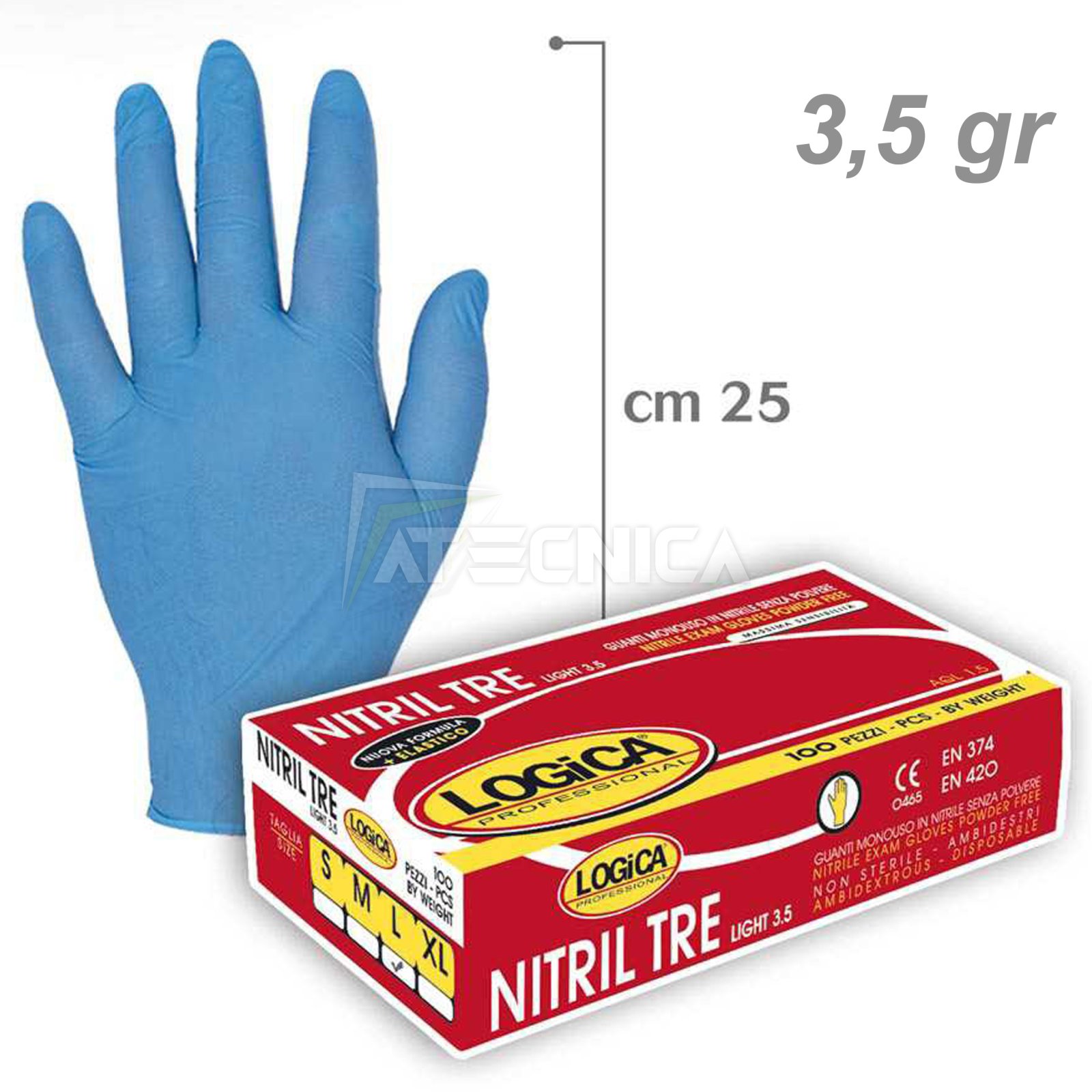 Gants nitrile jetables (boite de 100 gants)