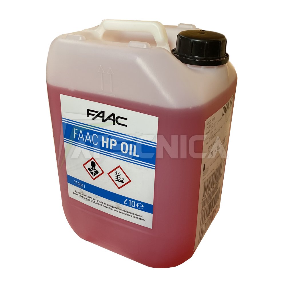 Huile hydraulique diélectrique FAAC HP OIL 714041 bidon de 10L