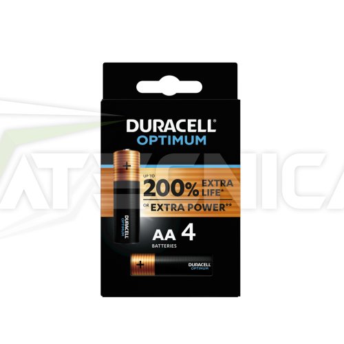 Paquet de 4 piles alcalines Duracell OPTIMUM AA MN1500 LR06