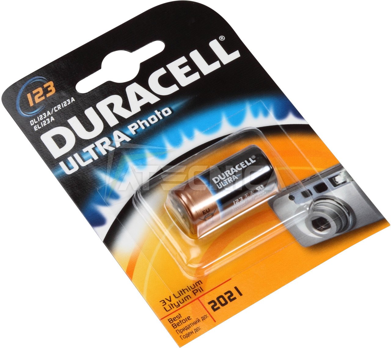 Pile au lithium Duracell 123 tension 3V compatible DL123A EL123A CR123A  CR17345